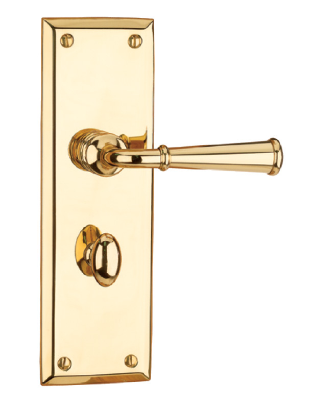 Abington Square Bevel Escutcheon with Sm Turned Lever and Turnpiece